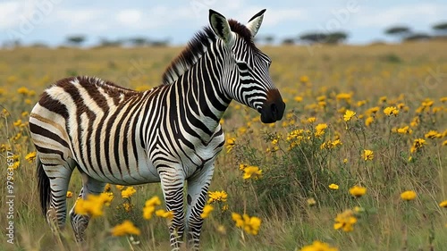 a zebra in the grassland footage