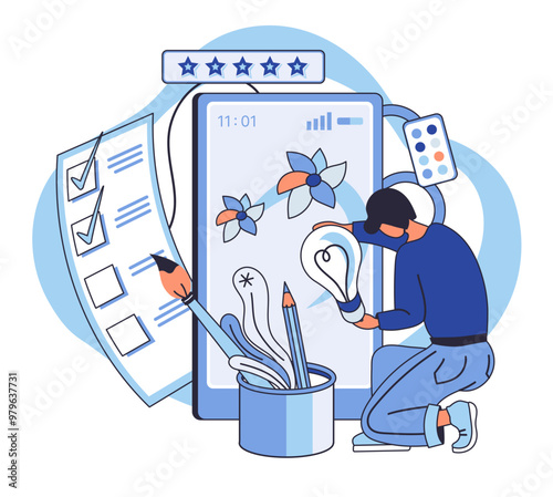 Artistic imagination vector illustration. A leap imagination dances with skill on canvas, creating symphony artistic expression Artistic creativeness, beacon intelligence, illuminates path