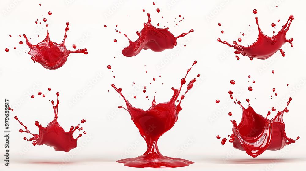 Red paint forming a splashing crown shape Red paint forming a splashing crown shape