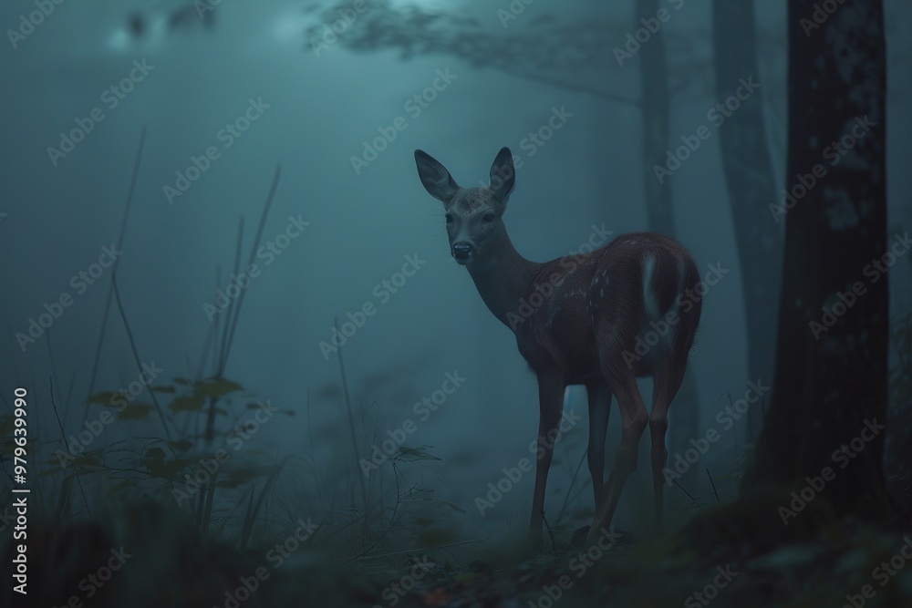 A deer is standing in a field of tall grass A deer is standing in a field of tall grass