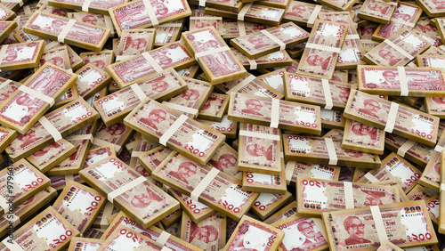 Pile of Bangladesh Currency Bundle-Stack of 200 Taka Notes, High-Resolution Currency Photo.