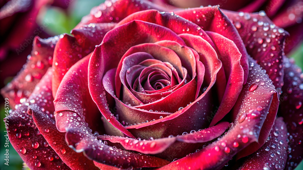 close-up image of a single, fully bloomed rose. The petals should appear velvety and rich in texture, with delicate gradients of color ranging from deep crimson at the center to softer pinks or reds t close-up image of a single, fully bloomed rose. The petals should appear velvety and rich in texture, with delicate gradients of color ranging from deep crimson at the center to softer pinks or reds t