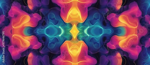 Surreal and vibrant 2d background ideal for designs evoking a psychedelic experience with a kaleidoscopic optical illusion and modern artistic flair