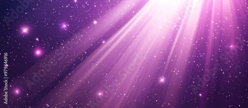 Abstract Purple Space Background Featuring Light Beams And Stars