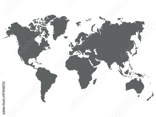 World map vector silhouette design. World Map isolated on White background for travel, political.
