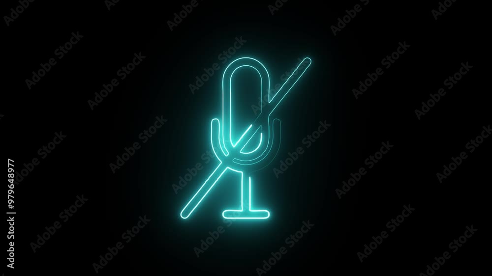 Glowing Neon Mute Icon Isolated on Black Background - HD Motion Graphics Animation for Audio Control and Sound Systems Glowing Neon Mute Icon Isolated on Black Background - HD Motion Graphics Animation for Audio Control and Sound Systems