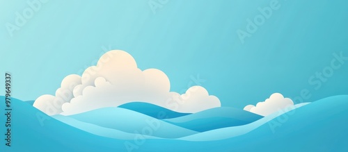 Aerial View Of Cloud Computing With Fluffy Clouds In Blue Sky