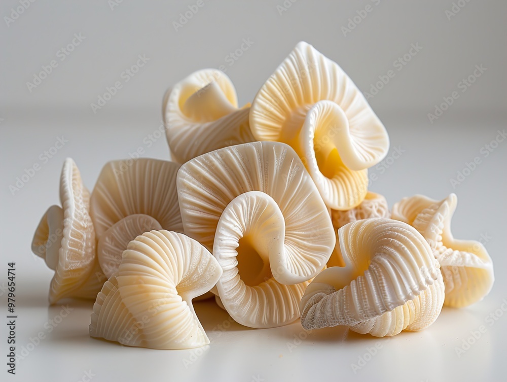 Close Up of White Seashells with Intricate Spiral Patterns Close Up of White Seashells with Intricate Spiral Patterns