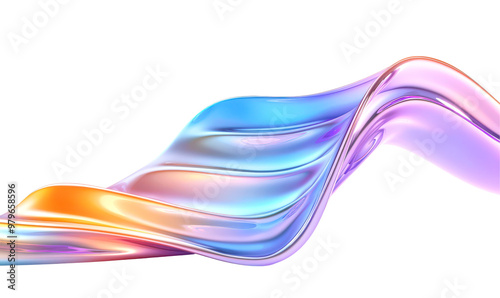 Colorful swirl, flowing liquid, dynamic isolate on transparent background, cutout, png photo