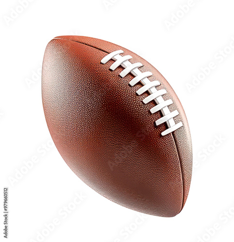 Close up view of a classic American football with detailed stitching, perfect for sports-themed projects or articles, cutout, png photo