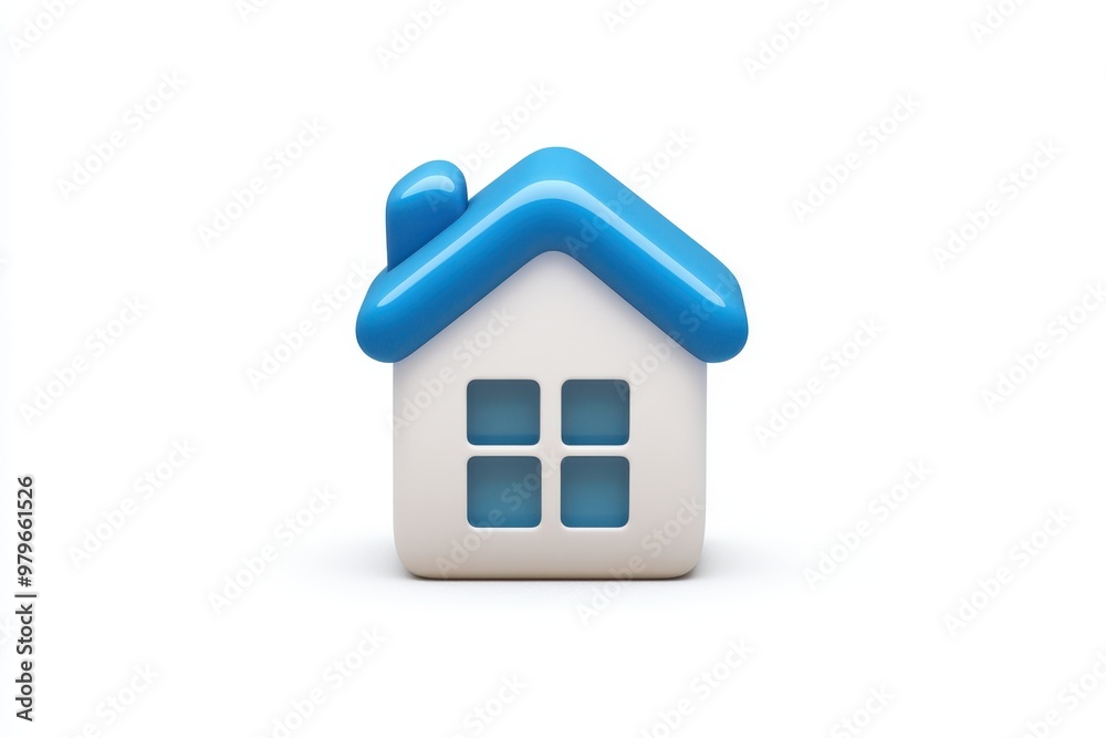 a house icon with a blue roof and a white background a house icon with a blue roof and a white background