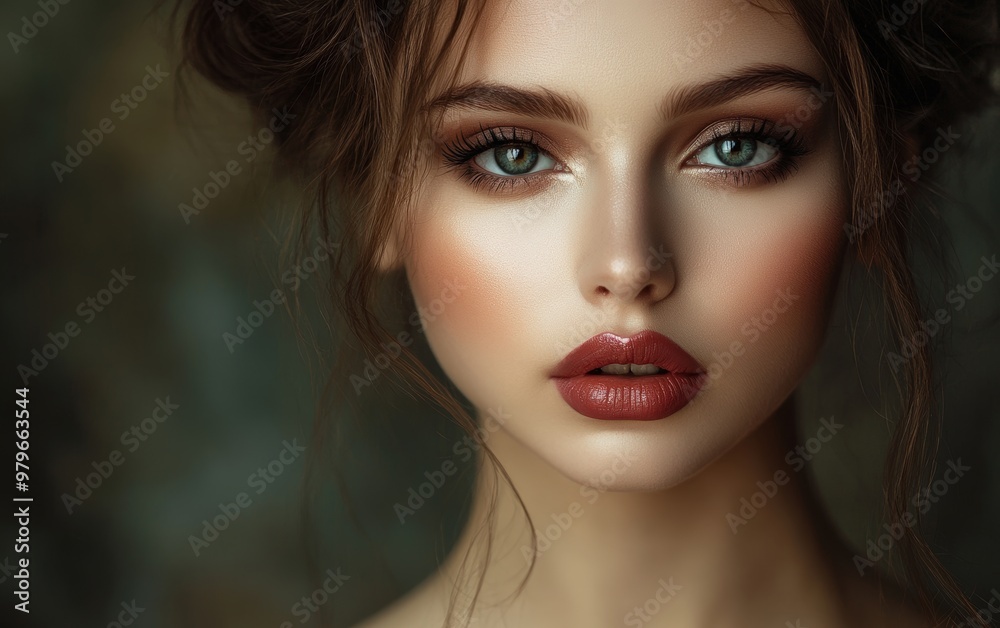 Beautiful makeup of a very attractive woman photo as in a photo studio. Studio soft light. Beautiful makeup of a very attractive woman photo as in a photo studio. Studio soft light.
