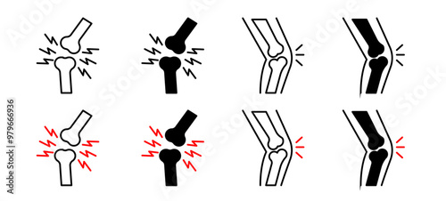 arthritis pain icon set