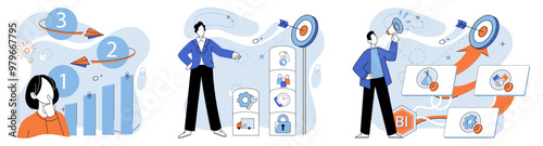 Strategic planning. Vector illustration. A well-structured strategic plan provides clear path to success The concept strategic planning emphasizes importance long-term vision Tactical execution