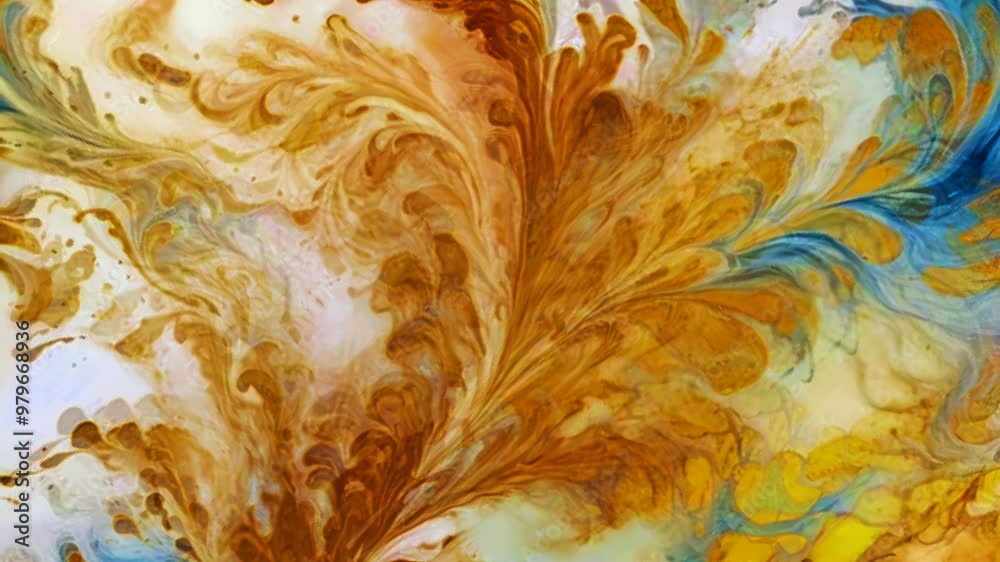 complex abstract design with a beautiful blend. This is a beautiful representation of the fluid art technique that produces designs similar to marble or natural motifs. 4K