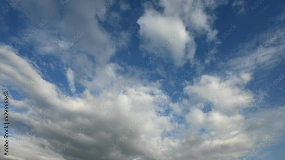 time lapse, Cumulus clouds move with partly blue sky time lapse, Cumulus clouds move with partly blue sky