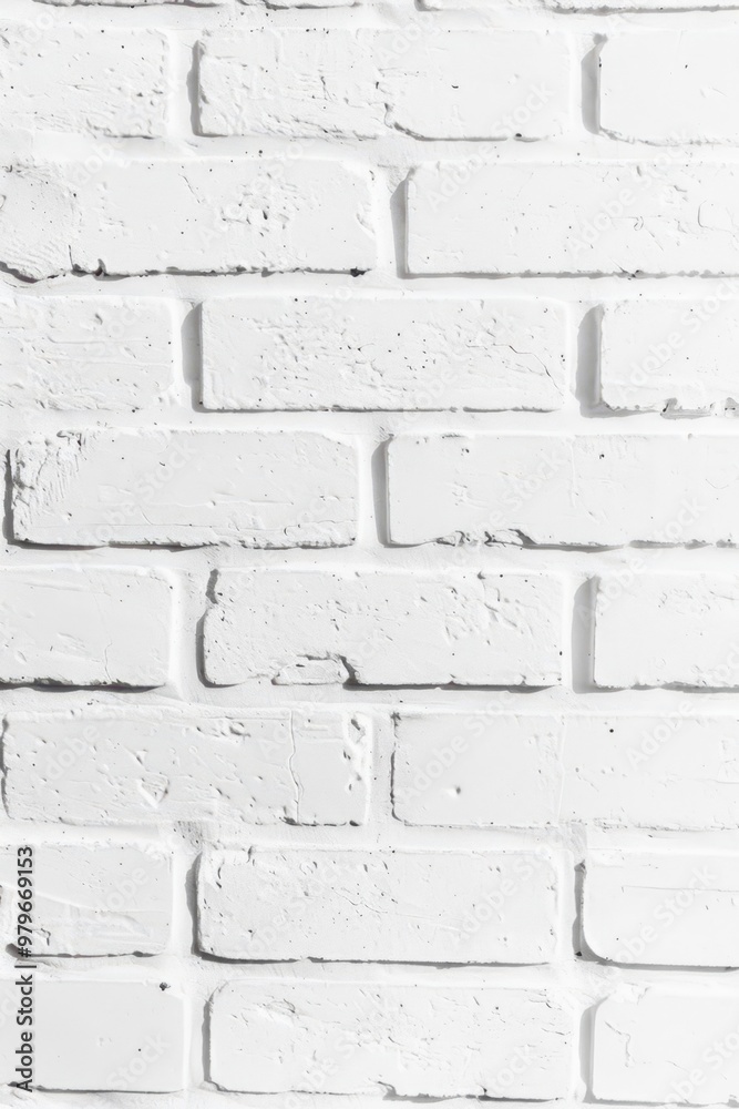 Fototapeta premium a white brick wall with a black and white photo