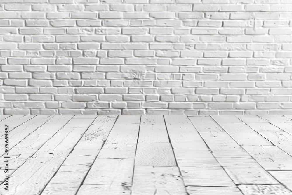 white brick wall and wooden floor in an empty room white brick wall and wooden floor in an empty room