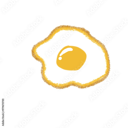 fried egg isolated on white background