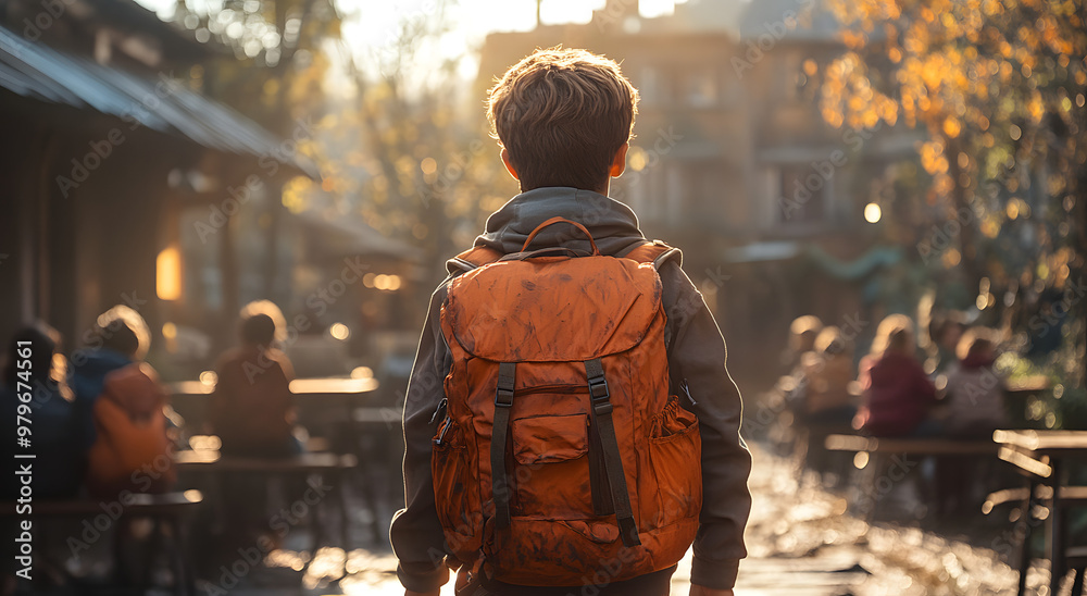 “A Young Boy Wearing an Orange Backpack Stands in the Middle of a Busy City Street”
“A Young Boy Wearing an Orange Backpack Stands in the Middle of a Busy City Street”