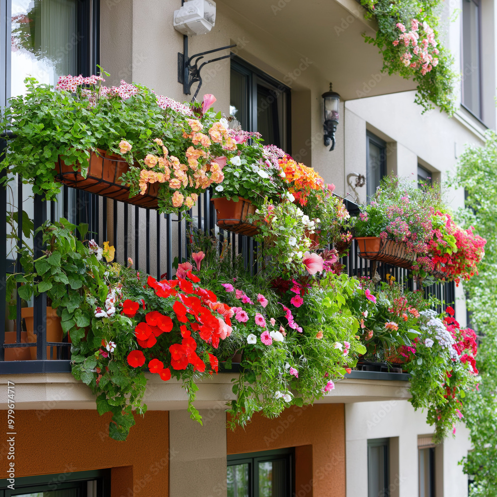 Naklejka premium Balcony Flowers Isolated