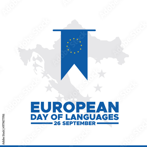 European Day of Languages,  26 September, banner, ads, post design, vector illustration, stock image, eps file. European Day of Languages social media template design, European Languages day.
