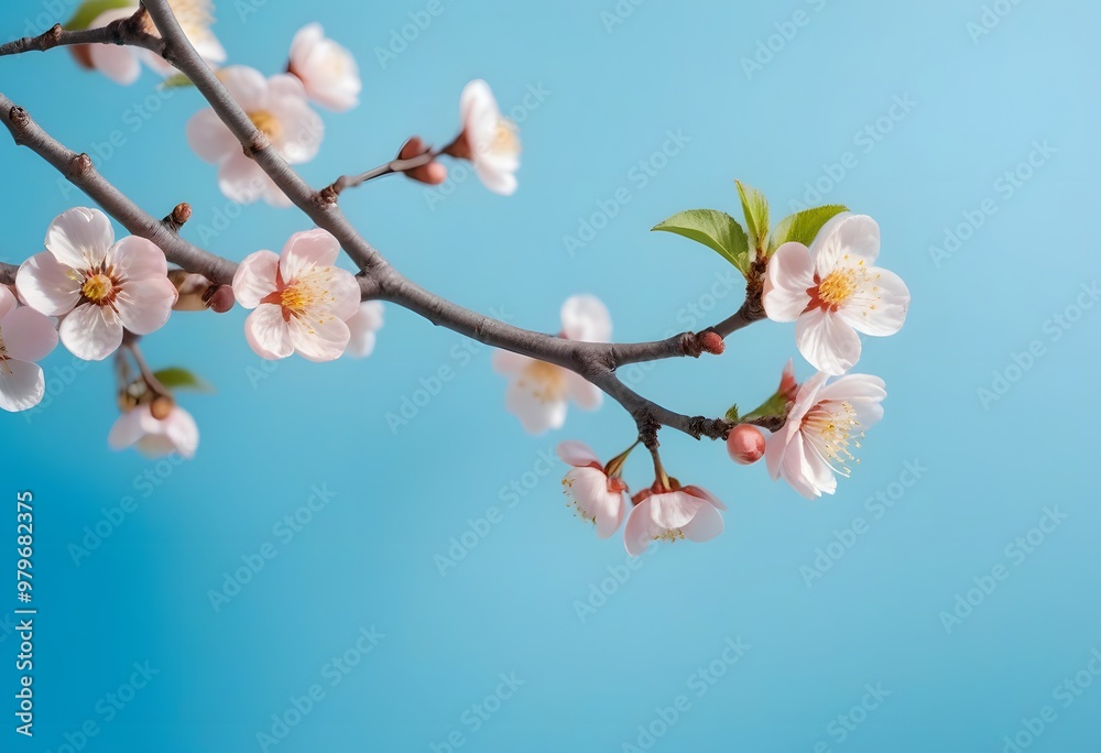 Apricot blossom, spring branches. Design for invitation, card, flyer, banner, poster. Blooming tree branch with pink flowers. Spring apricot flowers on a mint green background
Apricot blossom, spring branches. Design for invitation, card, flyer, banner, poster. Blooming tree branch with pink flowers. Spring apricot flowers on a mint green background