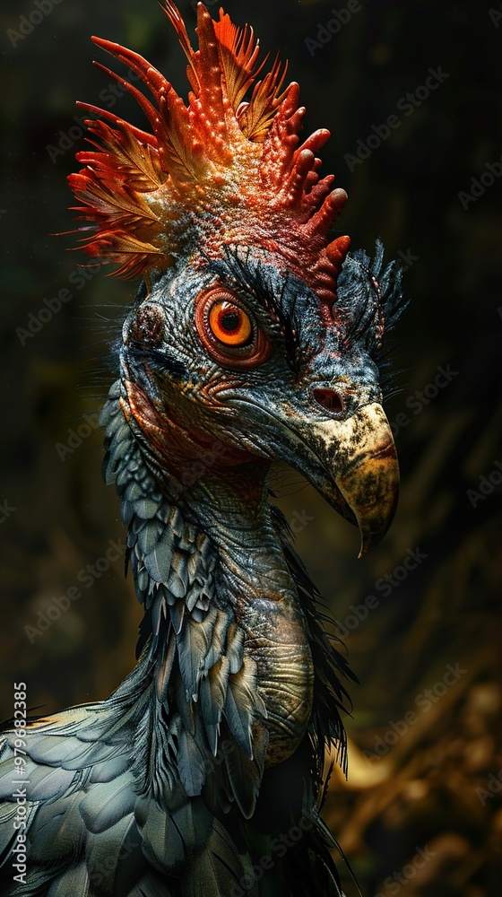 A Close-Up Portrait of a Striking Bird with Vibrant Feathers A Close-Up Portrait of a Striking Bird with Vibrant Feathers
