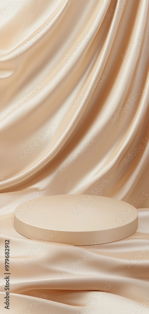 A floating display platform surrounded by airy, flowing silk, perfect for showcasing exclusive products in an elegant, minimalist environment. A floating display platform surrounded by airy, flowing silk, perfect for showcasing exclusive products in an elegant, minimalist environment.