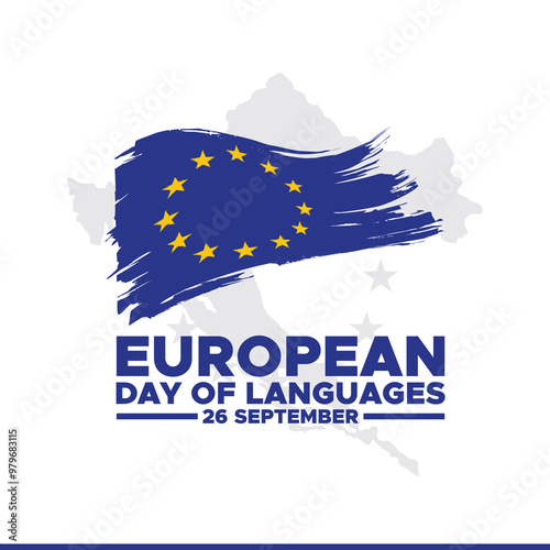 European Day of Languages,  26 September, banner, ads, post design, vector illustration, stock image, eps file. European Day of Languages social media template design, European Languages day.