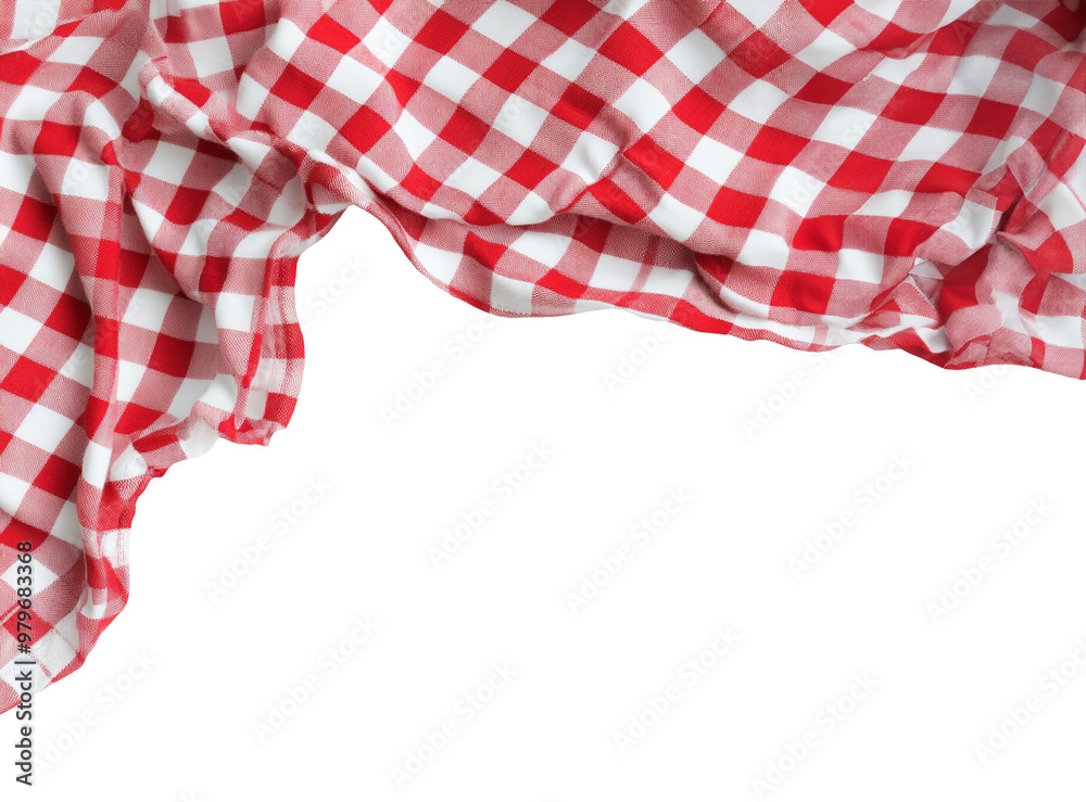 red and white checkered tablecloth, isolated on white or transparent background red and white checkered tablecloth, isolated on white or transparent background