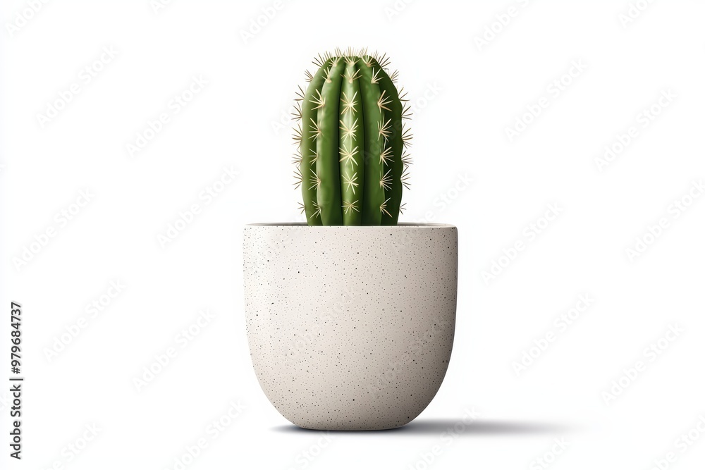 A modern cactus in a minimalist concrete pot, perfect for contemporary decor and indoor gardening enthusiasts. A modern cactus in a minimalist concrete pot, perfect for contemporary decor and indoor gardening enthusiasts.