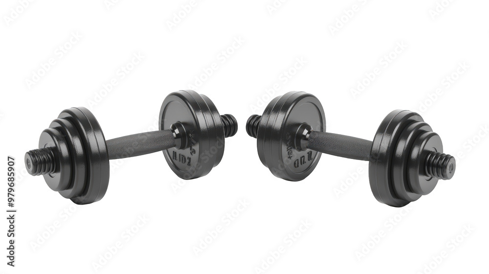 Two dumbbells isolated on white background Two dumbbells isolated on white background