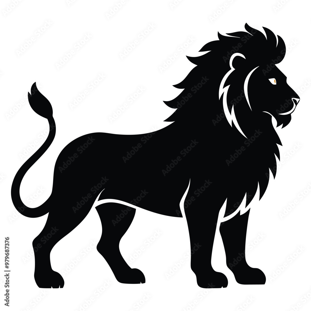 lion silhouette style with white background lion silhouette style with white background