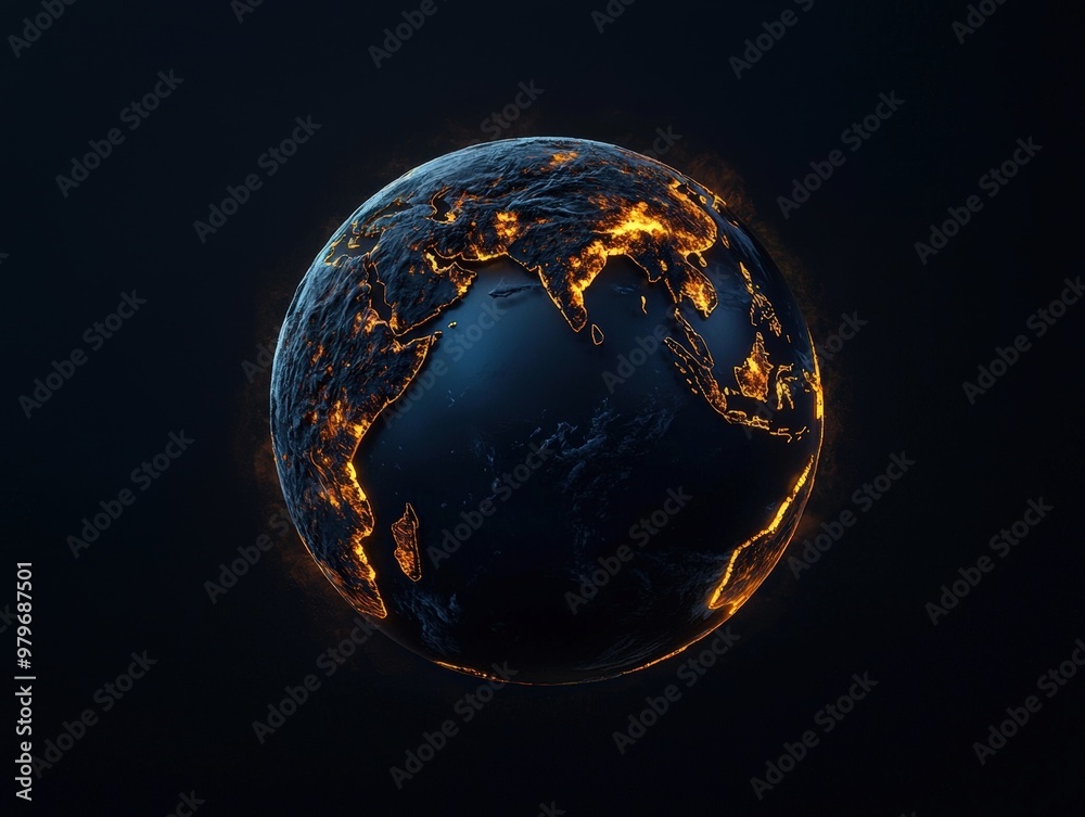 A stunning view of Earth illuminated by vibrant lights against a dark backdrop, symbolizing globalization and connection. A stunning view of Earth illuminated by vibrant lights against a dark backdrop, symbolizing globalization and connection.