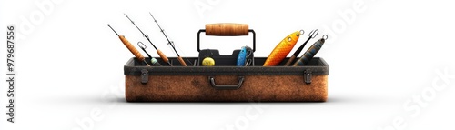 A sturdy toolkit featuring a variety of pens, tools, and equipment for creative and practical tasks. photo