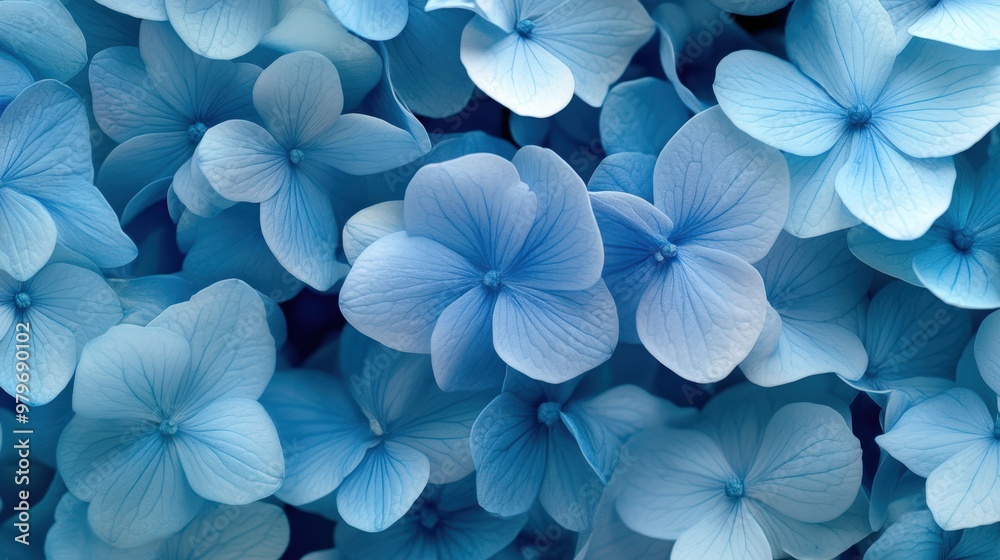 Hydrangea Background. Beautiful Blue Blooming Flora in Floral Pattern Hydrangea Background. Beautiful Blue Blooming Flora in Floral Pattern