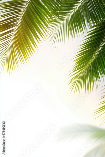 Coconut tree with leaf closeup view
