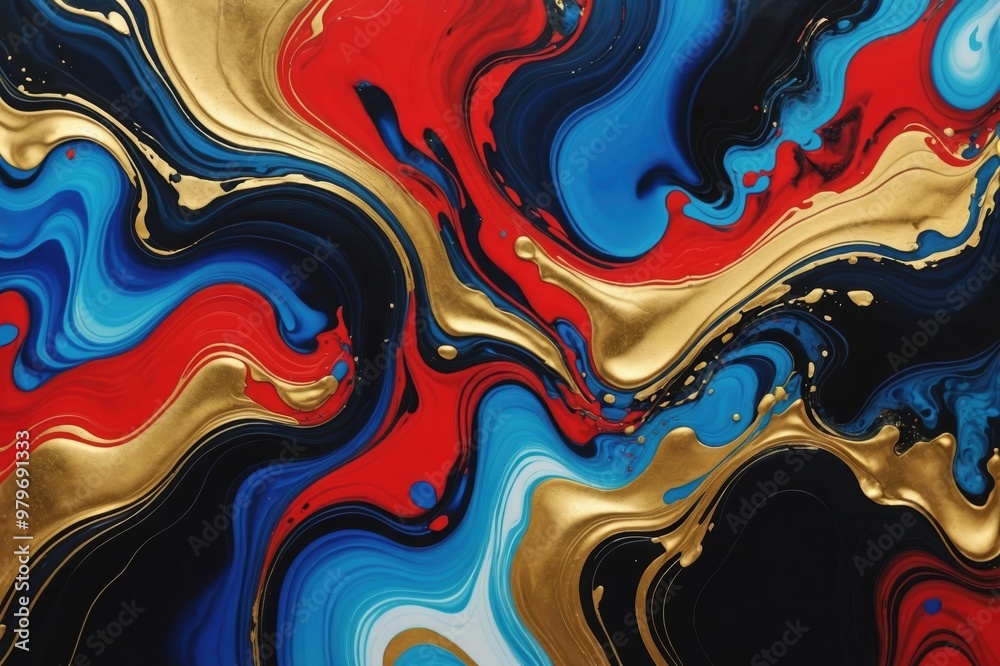 abstract colourful marble background fluid art painting alcohol ink style with a mix of black, gold, red and blue colours abstract colourful marble background fluid art painting alcohol ink style with a mix of black, gold, red and blue colours