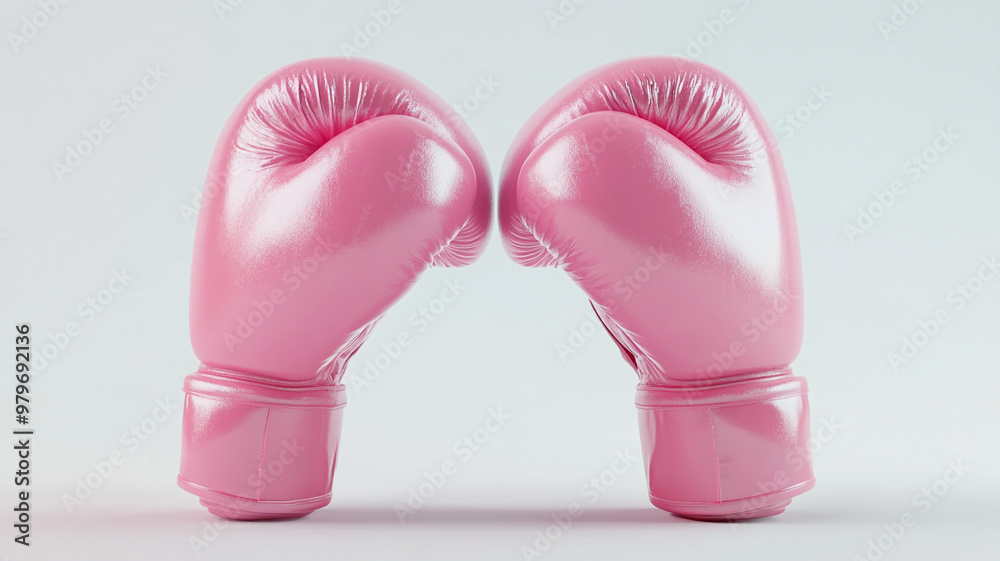 pink boxing gloves on a white background. pink boxing gloves on a white background.