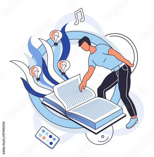 Artistic imagination vector illustration. Art and craft, interwoven with artistic imagination, result in creations stand as timeless testaments The artistic concept, born in crucible inspiration