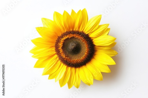 Iconic Sunflower on Clean White Background