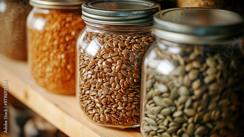 beans in a glass jar