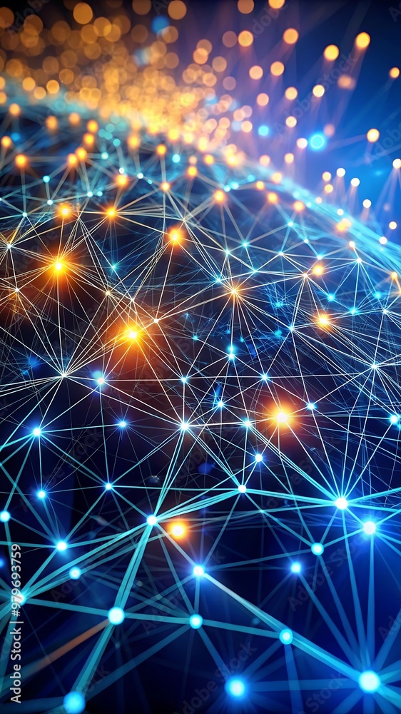 Abstract 3D Rendering of Connected Dots and Lines, Representing AI Technology and the Flow of Digital Data in a Dynamic Communication Network Abstract 3D Rendering of Connected Dots and Lines, Representing AI Technology and the Flow of Digital Data in a Dynamic Communication Network