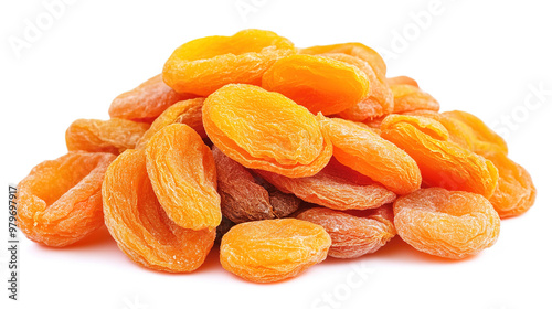 dried apricots isolated on white background