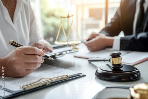 Lawyer providing legal consultation to client on retirement benefits, explaining the legal consequences of working while receiving invalidity retirement. Professional guidance on rights, obligations, 