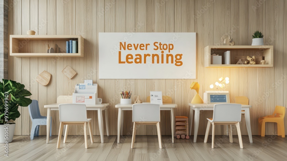 A white board with the words Never Stop Learning written on it A white board with the words Never Stop Learning written on it