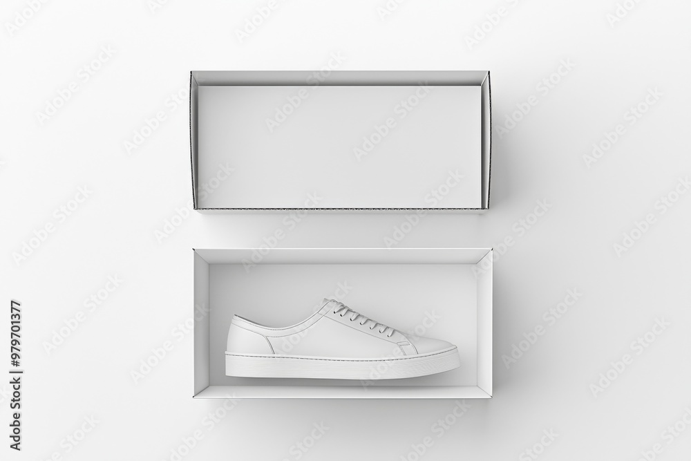 Shoe Box Mockup on Isolated white Background created with Generative AI Shoe Box Mockup on Isolated white Background created with Generative AI