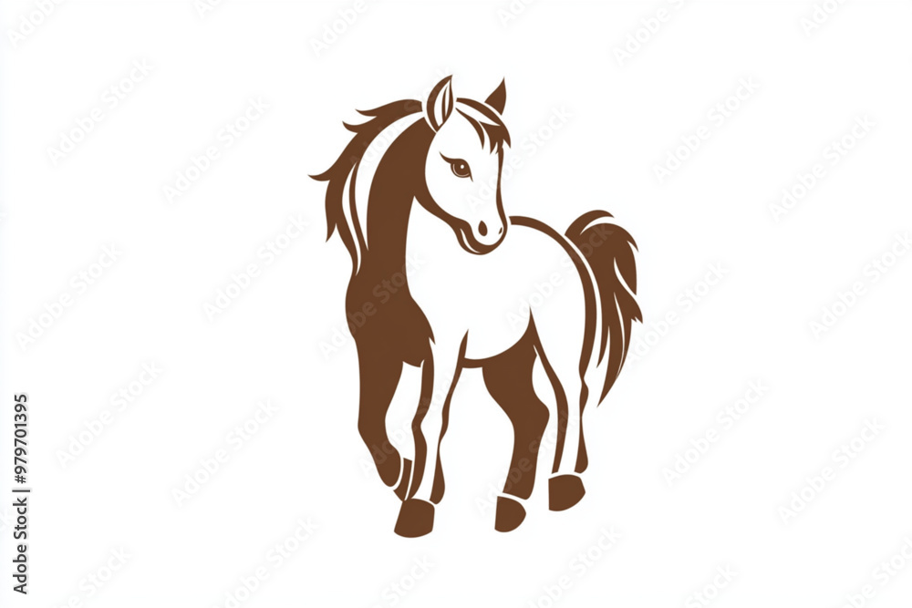 Vector stylized logo of baby horse , isolated on white background Vector stylized logo of baby horse , isolated on white background
