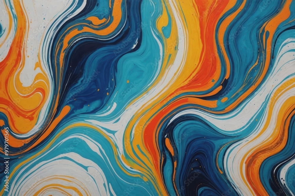 art abstract flow pour acrylic and watercolor marble blot painting wall